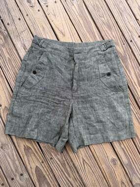 Athleta Women's Size 4 Green Linen Utility Shorts